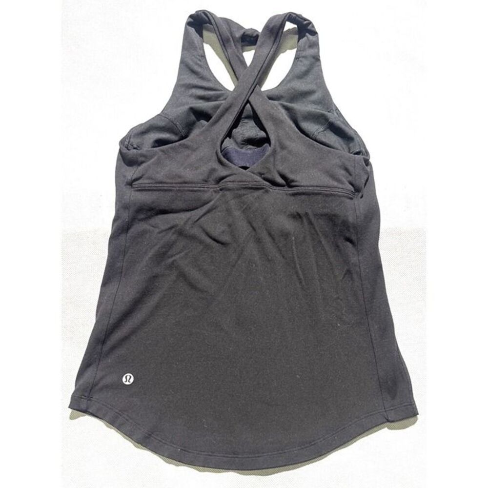 Lululemon Black Crossback ActivewearTop Built-In Bra Lightweight Women’s Size L